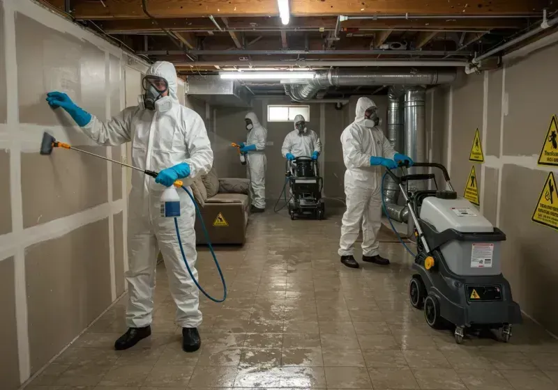 Basement Moisture Removal and Structural Drying process in Dewey, OK